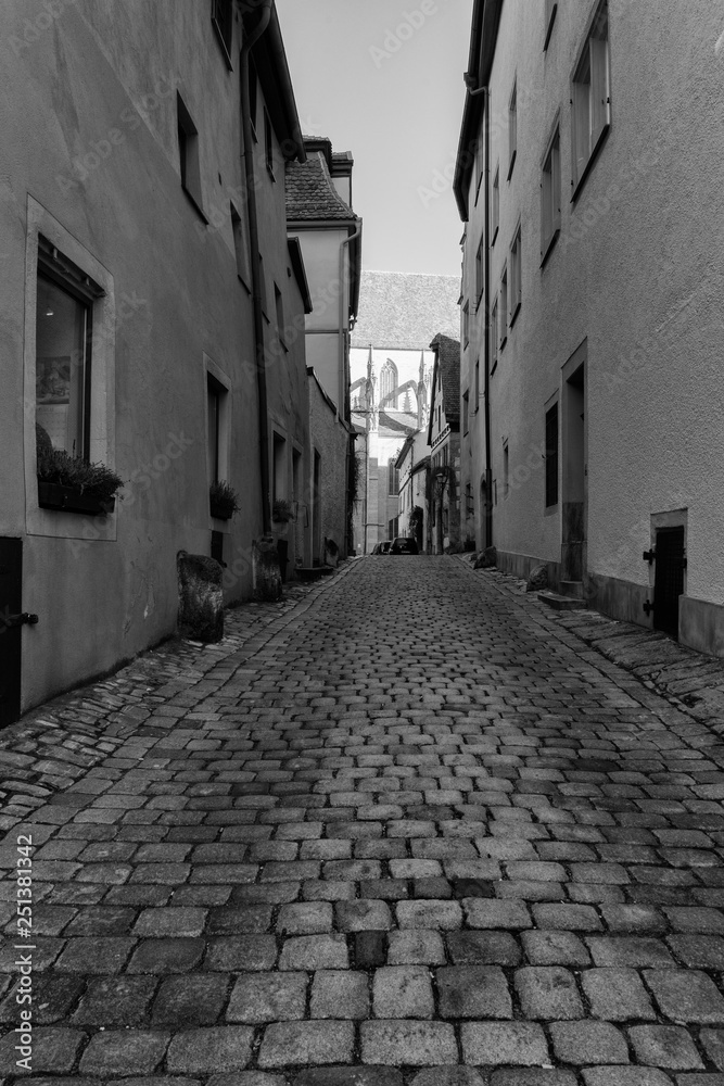Rothenburg ob der Tauber, Germany - 18 February 2019: The streets of Rothenburg Rothenburg ob der Tauber, Germany - 18 February 2019: The streets of Rothenburg