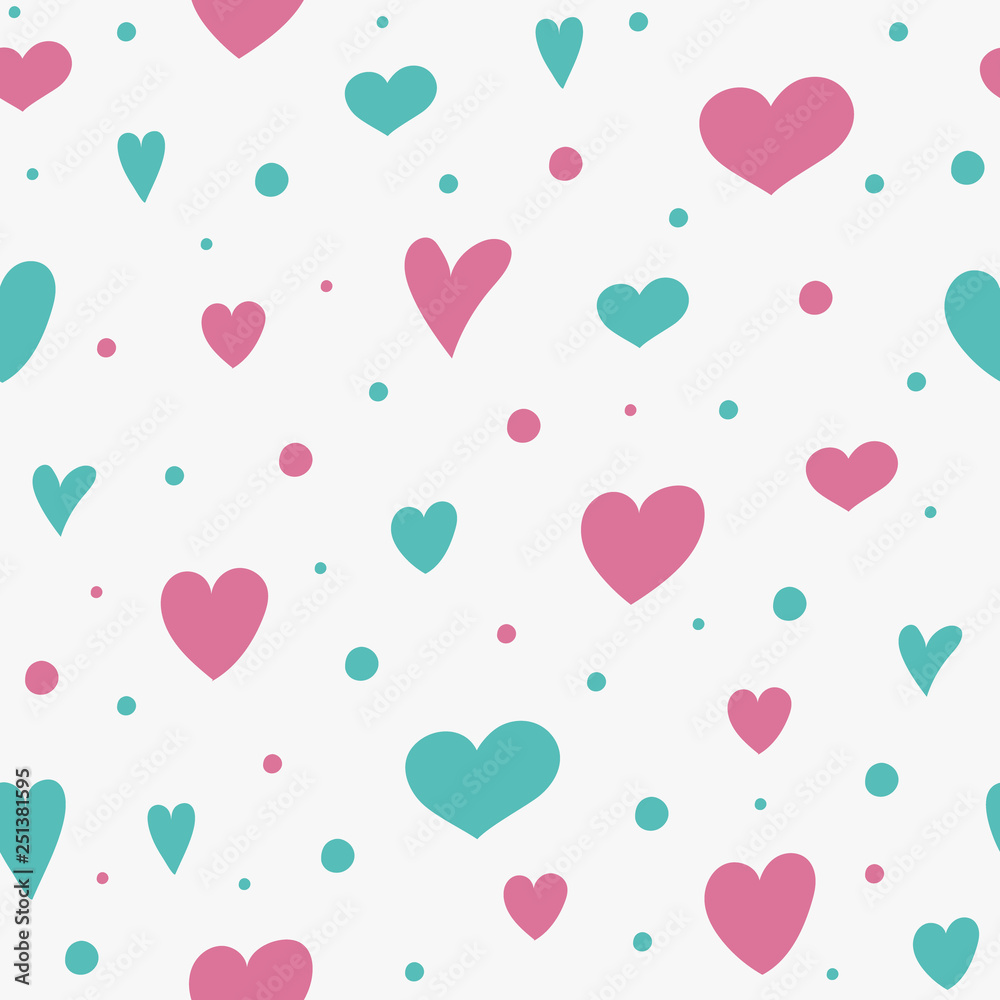 Concept of a wrapping paper with cute hearts. Valentine's Day, Mother's Day and Women's Day. Vector Concept of a wrapping paper with cute hearts. Valentine's Day, Mother's Day and Women's Day. Vector