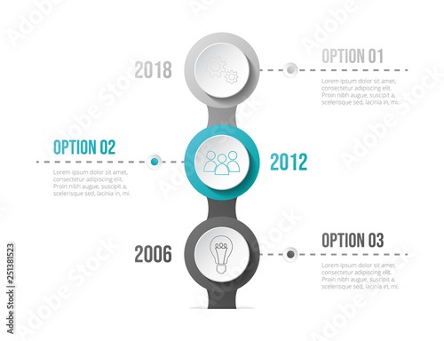 Company milestone with business icons - company timeline. Vector