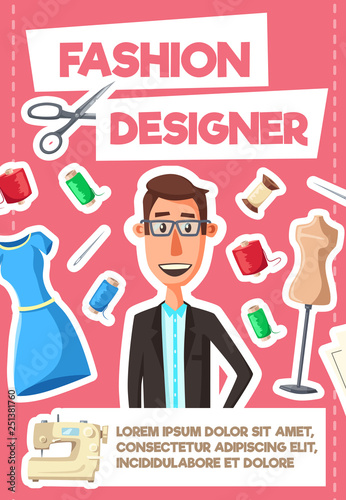 Fashion designer tailor or dressmaker profession
