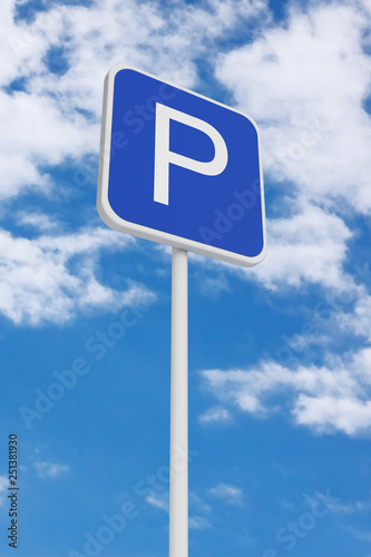 Parking Road Traffic Sign. 3d Rendering