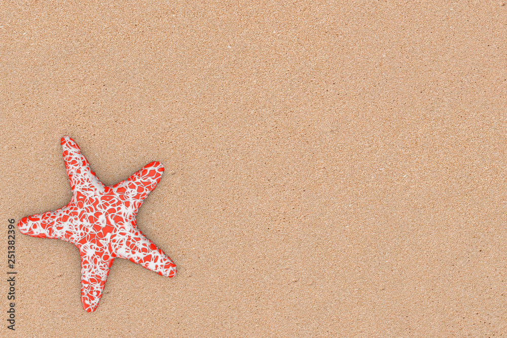 Red Caribbean Starfish. 3d Rendering Red Caribbean Starfish. 3d Rendering