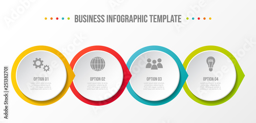 Business infograph with icons - round chart template. Vector © Karolina Madej