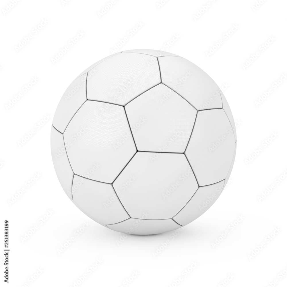 Leather White Football Soccer Ball in Clay Style. 3d Rendering Leather White Football Soccer Ball in Clay Style. 3d Rendering