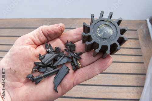 Tablou pe pânză damaged waterpump impeller of a sailing yacht