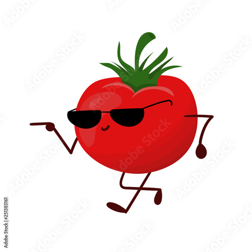 Cute funny tomatoes isolate...