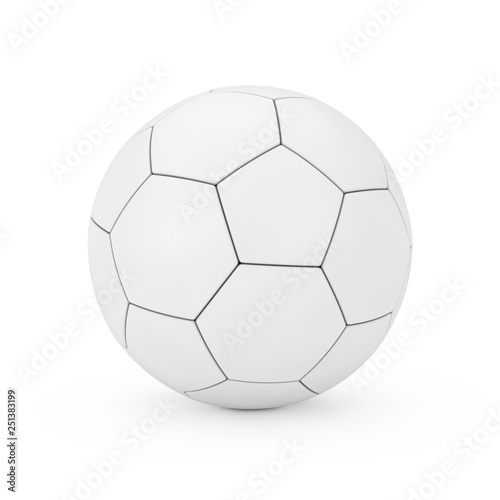 Leather White Football Soccer Ball in Clay Style. 3d Rendering