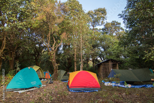 Camps in the forest on a high mountain in Thailand