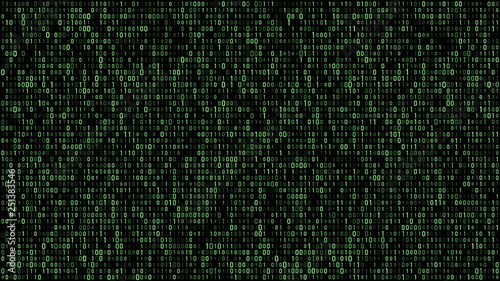 Abstract binary matrix code green