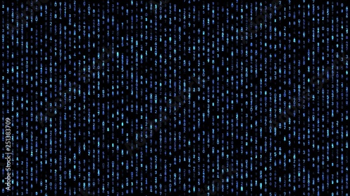 Abstract numbers matrix falling code blue