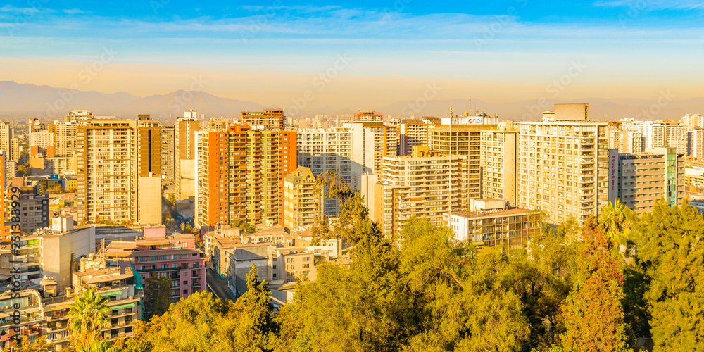 Obraz premium Aerial Cityscape, Santiago de Chile