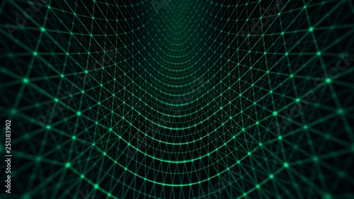 Distortion grid pattern green