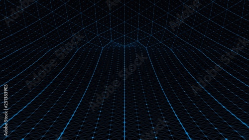 Distortion grid background blue