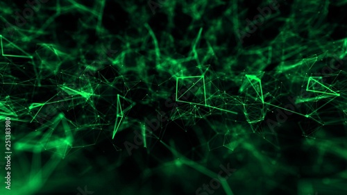 Abstract structure technology science background green with connected line