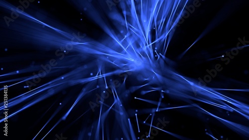 Abstract lines glow with depth of field blue