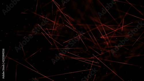 Abstract lines glow with depth of field red