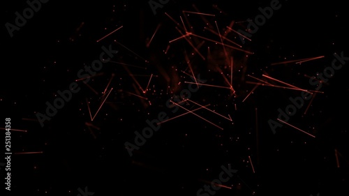 Abstract lines glow with depth of field red