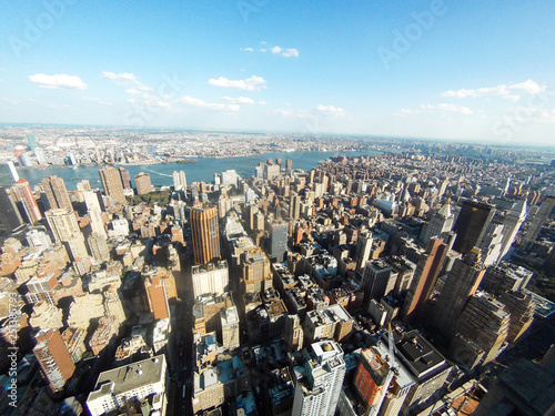 a pano of lot of skyscrapers in NY city , shoots from Empire State building , Manhattan 