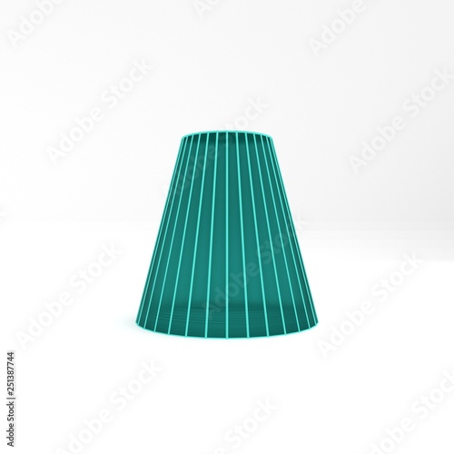 simple geometric objects truncated cone, 3d render, 3d illustration
