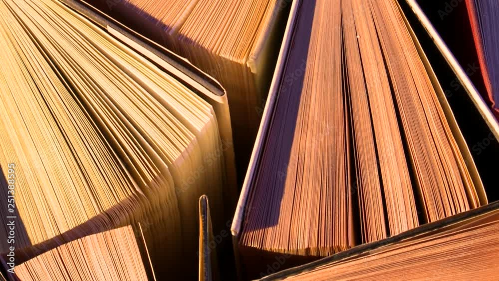 A lot of books on the table