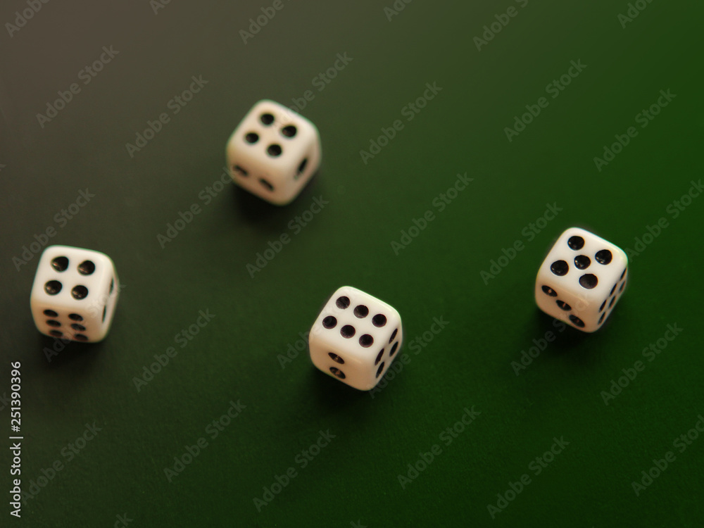 dice with dots on a green background dice with dots on a green background