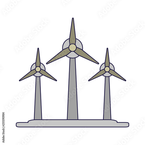 wind turbines eolic energy symbol