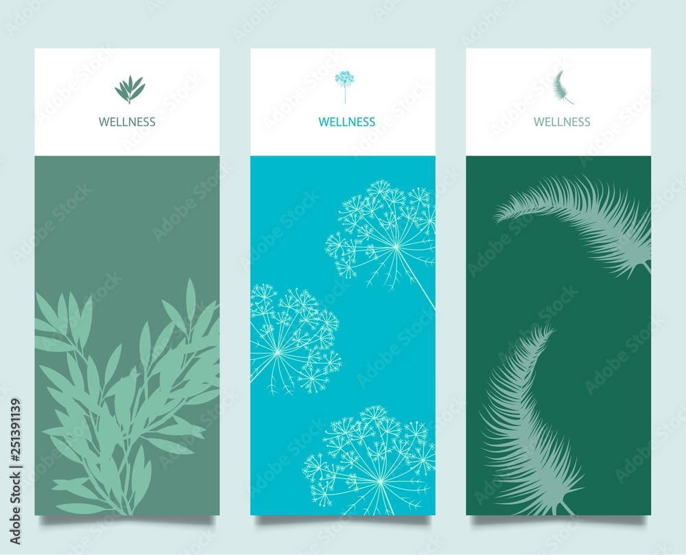 Branding Packaging Flower nature background, logo banner voucher, spring summer tropical, vector illustration - Vector