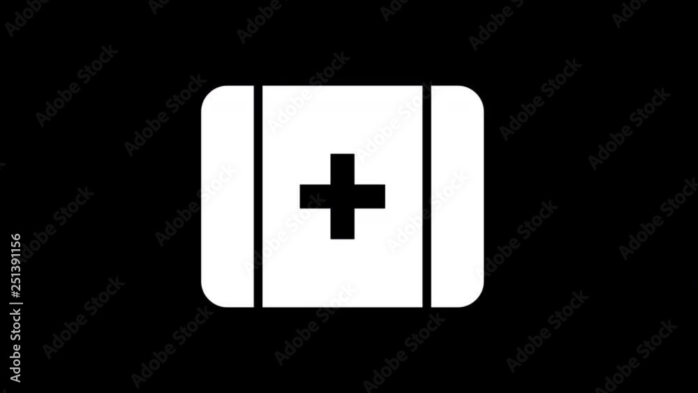 From the Glitch effect arises first aid symbol. Then the TV turns off. Alpha channel Premultiplied - Matted with color black From the Glitch effect arises first aid symbol. Then the TV turns off. Alpha channel Premultiplied - Matted with color black