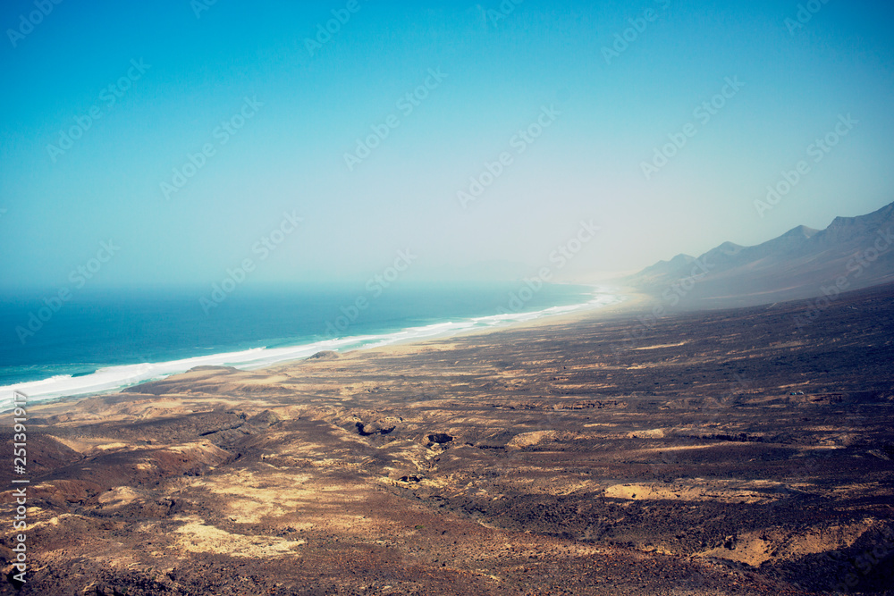Panoramic Views of Cofete Beach in Fuerteventura