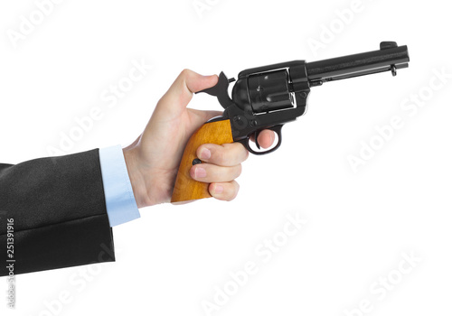 Hand with revolver
