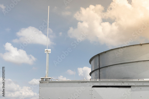 Foto Typical installation of lighting protection at roof of building