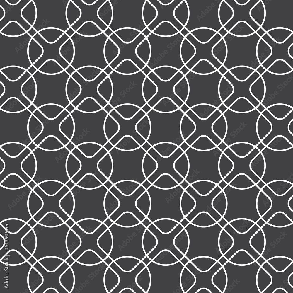 Fototapeta premium linear rounded diamond shape and circle, vector pattern