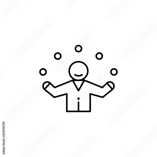 magic juggler outline icon. Signs and symbols can be used for web, logo, mobile app, UI, UX