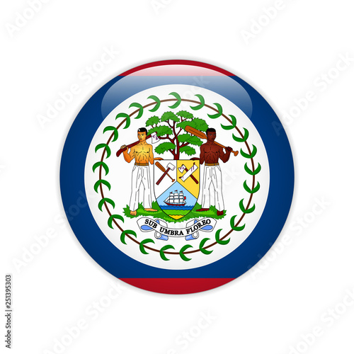 Belize flag on button