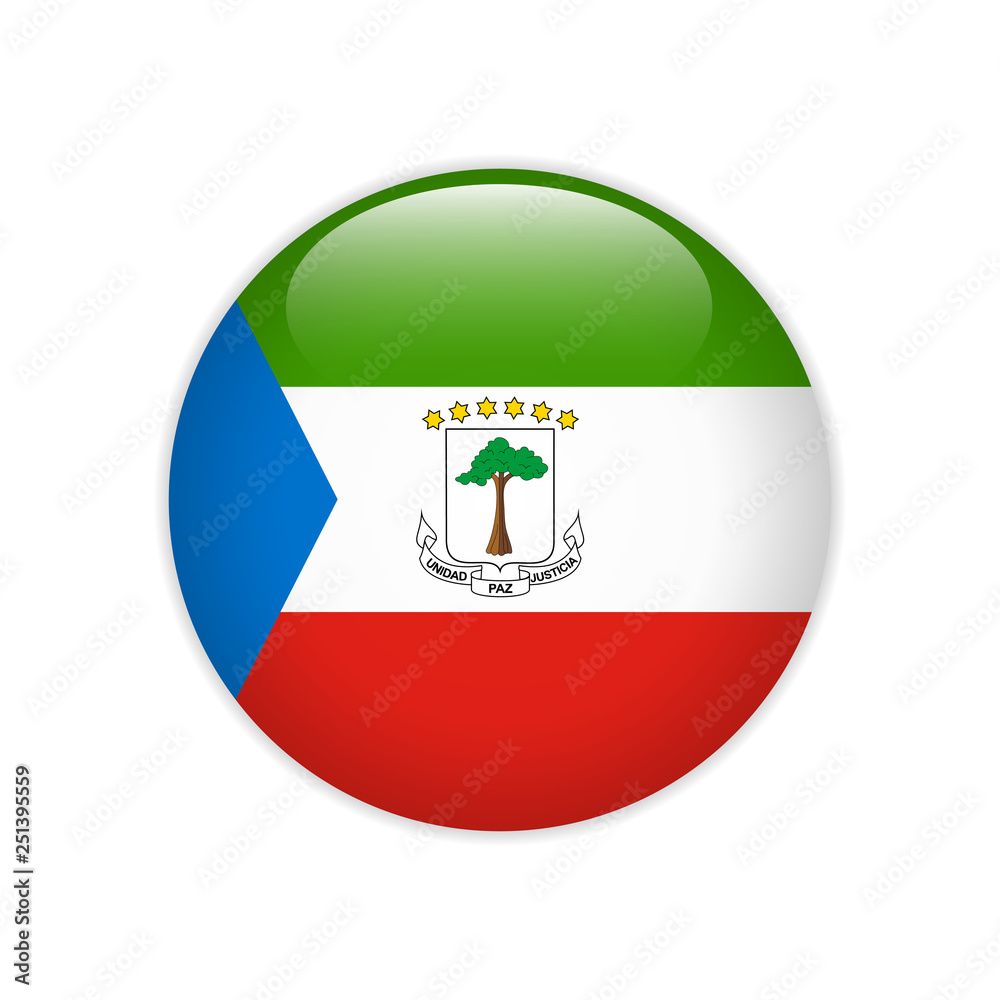 Obraz premium Equatorial Guinea flag on button