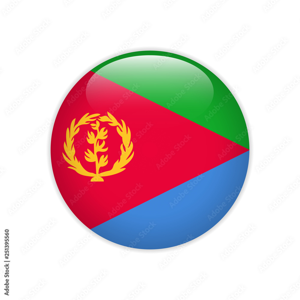 Fototapeta premium Eritrea flag on button