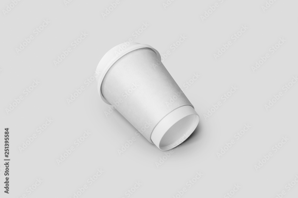 Coffee Paper Cup Mock up isolated on light grey background. 3D ...