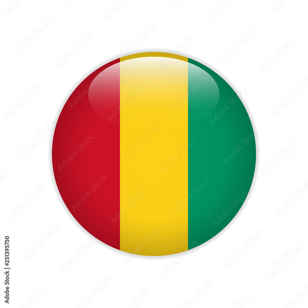 Guinea flag on button Guinea flag on button