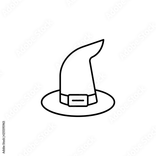 magic witch hat outline icon. Signs and symbols can be used for web, logo, mobile app, UI, UX