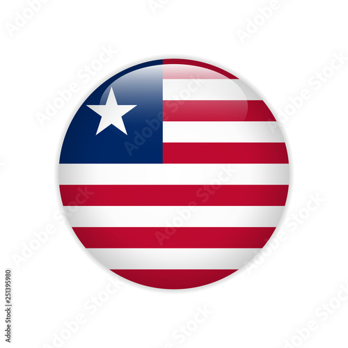 Free Download Liberia flag on button - GFXLoad