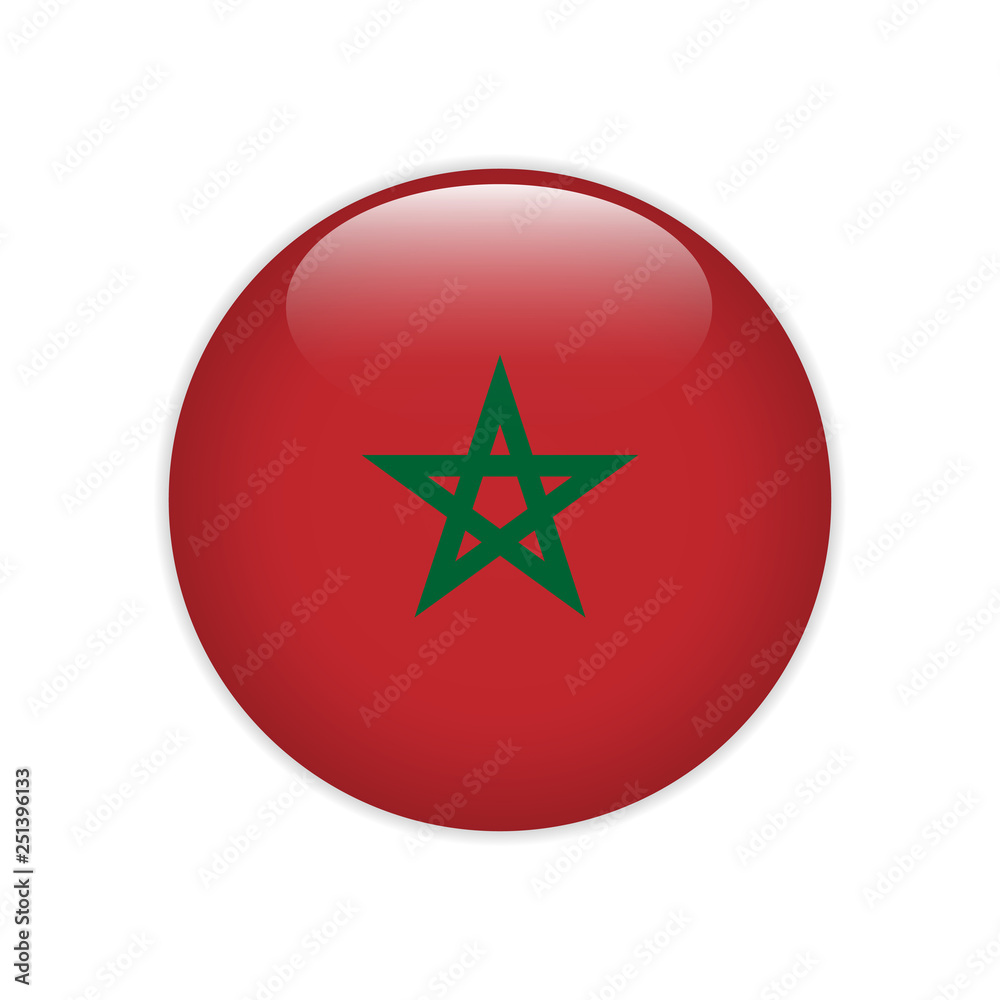 Morocco flag on button Morocco flag on button