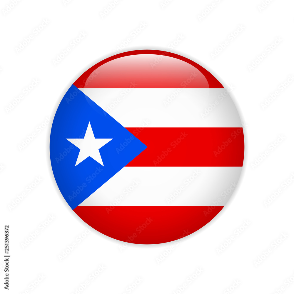 Fototapeta premium Puerto Rico flag on button