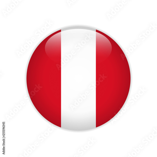 Peru flag on button