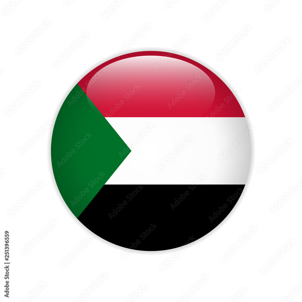Fototapeta premium Sudan flag on button