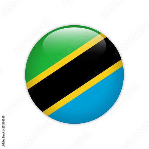 Free Download Tanzania flag on button - GFXLoad