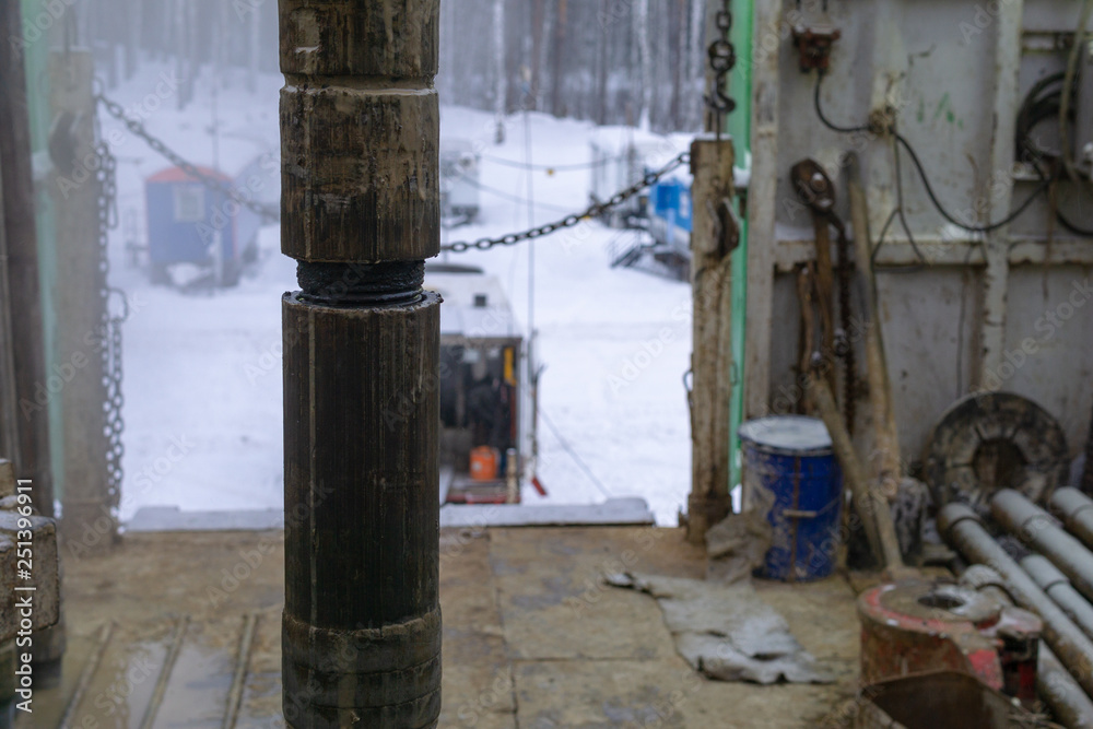 Offshore oil rig worker prepare tool and equipment for perforation oil ...