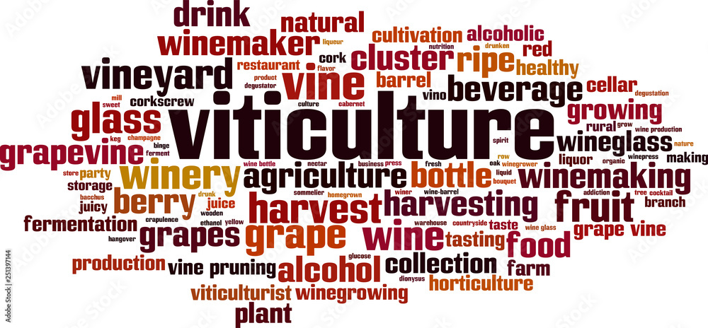 Viticulture word cloud