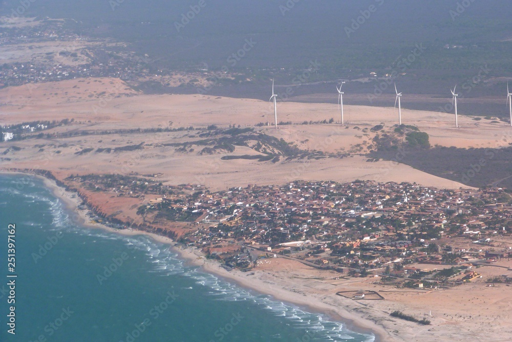 Aerial view of the litoral of Brazil