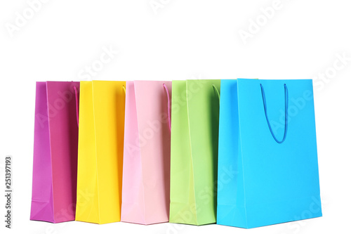 Colorful shopping bags isolated on white background