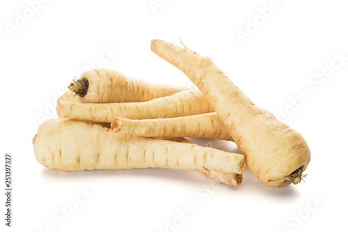 Parsnips isolated on white background